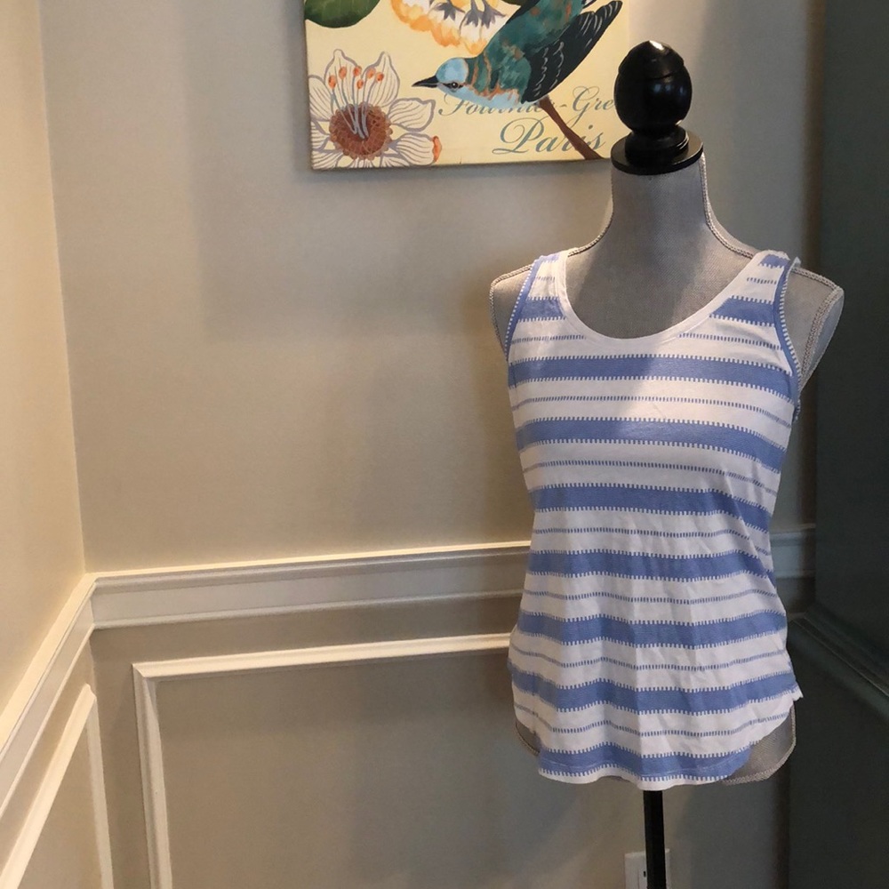 Ann Taylor LOFT Blue & White Tank
